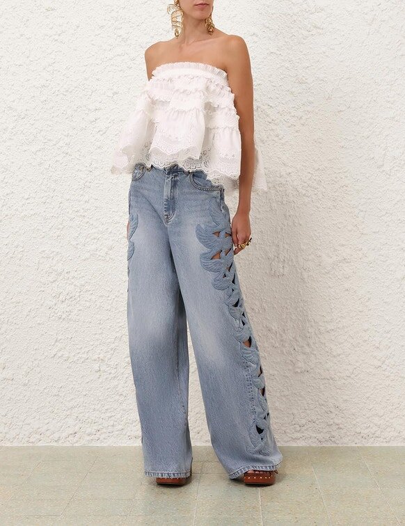 Alchemy Applique Relaxed Flare Sea Foam Online Alchemy Applique Relaxed Flare Sea Foam Online