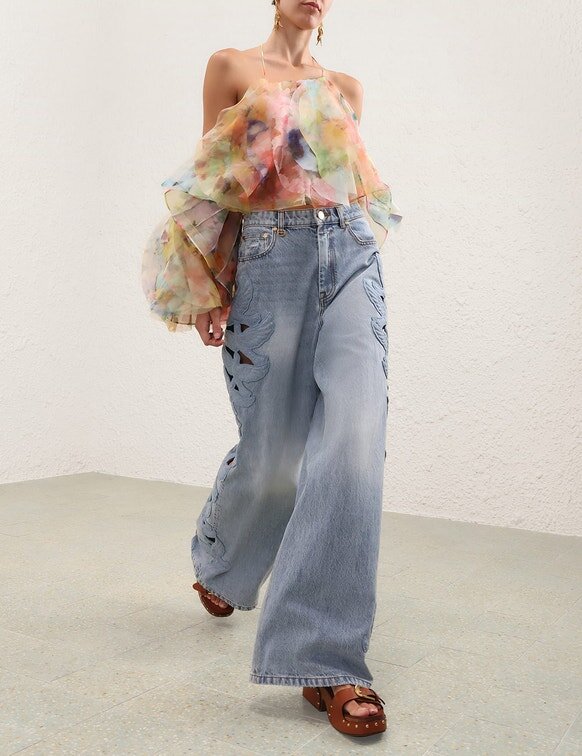 Alchemy Applique Relaxed Flare Sea Foam Online Alchemy Applique Relaxed Flare Sea Foam Online