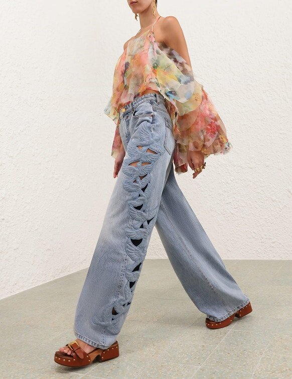 Alchemy Applique Relaxed Flare Sea Foam Online Alchemy Applique Relaxed Flare Sea Foam Online