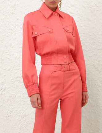 Alchemy Drill Bomber Jacket Coral Online