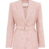 Alchemy Linen Belted Blazer Pink Chocolate Stripe Online