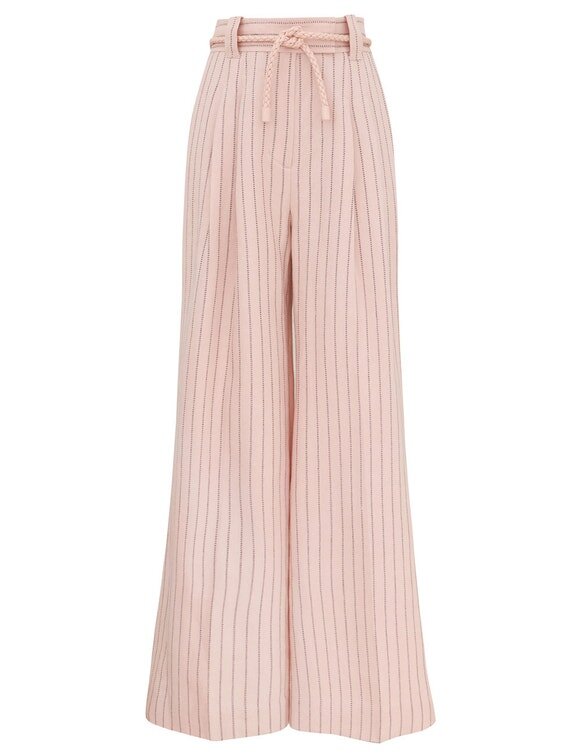 Alchemy Linen Wide Pant Pink Chocolate Stripe Online Alchemy Linen Wide Pant Pink Chocolate Stripe Online