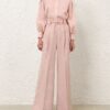 Alchemy Linen Wide Pant Pink Chocolate Stripe Online Alchemy Linen Wide Pant Pink Chocolate Stripe Online