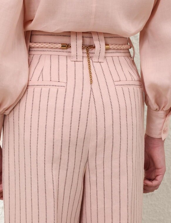 Alchemy Linen Wide Pant Pink Chocolate Stripe Online Alchemy Linen Wide Pant Pink Chocolate Stripe Online