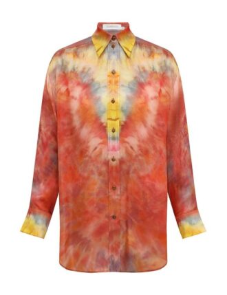 Alchemy Relaxed Satin Shirt Ruby Tie Dye Online
