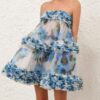 Alchemy Ruffle Mini Dress Blue Poppy Online
