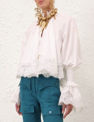 Alchemy Shirred Blouse Ivory Online