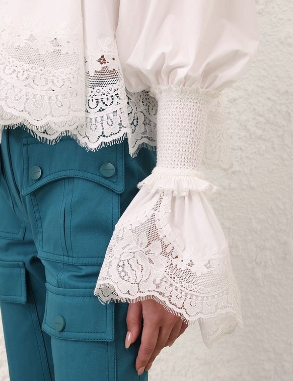 Alchemy Shirred Blouse Ivory Online Alchemy Shirred Blouse Ivory Online