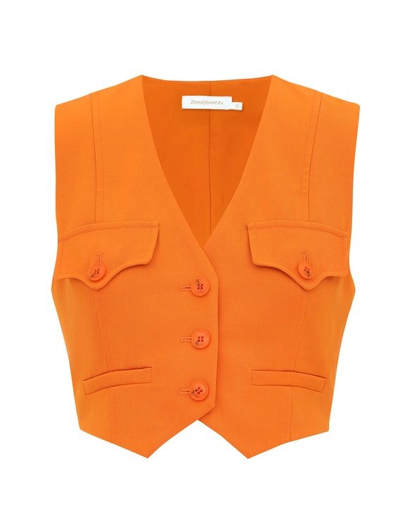 Alchemy Wool Waistcoat Sunset Orange Online Alchemy Wool Waistcoat Sunset Orange Online