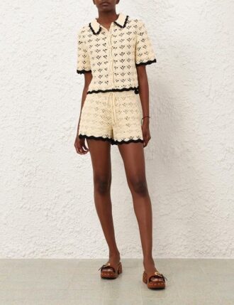 Aster Crochet Short Cream/Black Online