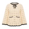 Aster Crochet Tunic Top Cream/Black Online Aster Crochet Tunic Top Cream/Black Online