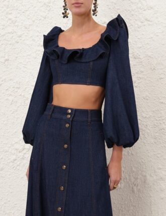 aster denim frill top ink online 2 330x429 - Aster Denim Frill Top Ink Online