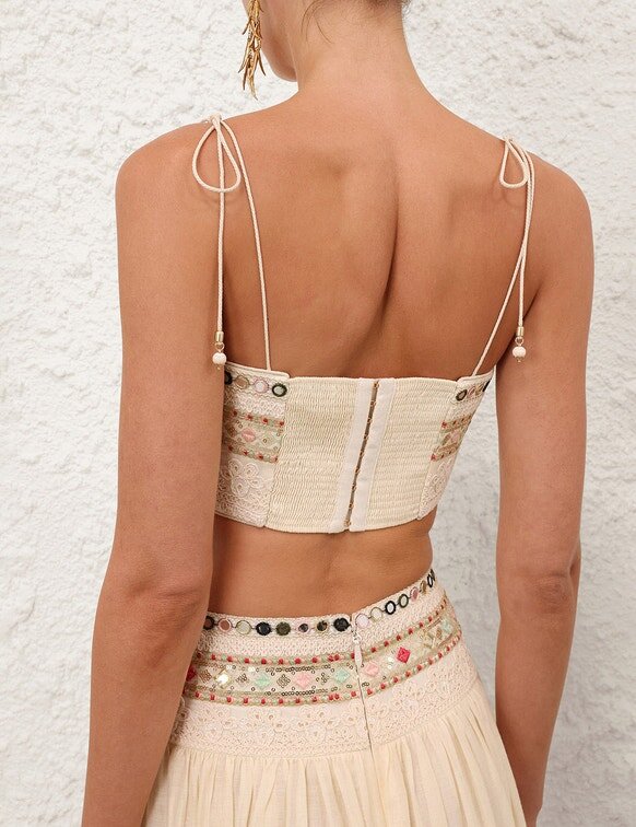 Aster Embellished Bodice Cream Online Aster Embellished Bodice Cream Online