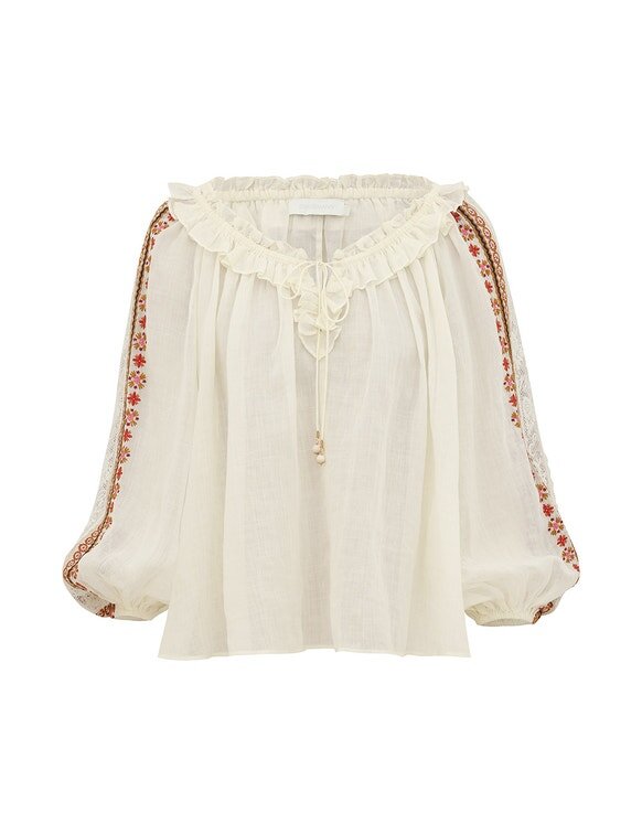 Aster Embroidered Blouse Cream Online Aster Embroidered Blouse Cream Online