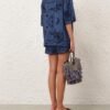 Aster Embroidered Denim Shirt Railway Blue Online