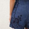 Aster Embroidered Denim Short Railway Blue Online Aster Embroidered Denim Short Railway Blue Online