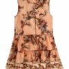 Aster Kids Contrast Hem Dress Peach Jacobean Online