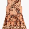 Aster Kids Contrast Hem Dress Peach Jacobean Online