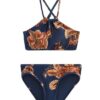Aster Kids Cross Back Bikini Navy Jacobean Online Aster Kids Cross Back Bikini Navy Jacobean Online