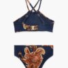 Aster Kids Cross Back Bikini Navy Jacobean Online Aster Kids Cross Back Bikini Navy Jacobean Online