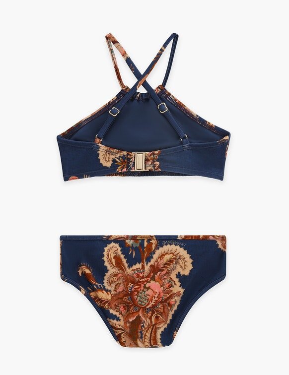 Aster Kids Cross Back Bikini Navy Jacobean Online Aster Kids Cross Back Bikini Navy Jacobean Online