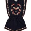 Aster Kids Embroidery Playsuit Dark Navy Online