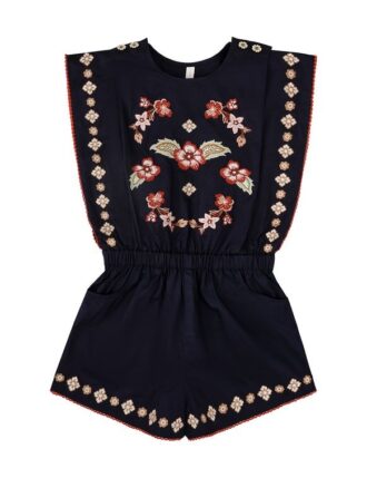 Aster Kids Embroidery Playsuit Dark Navy Online
