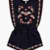 Aster Kids Embroidery Playsuit Dark Navy Online