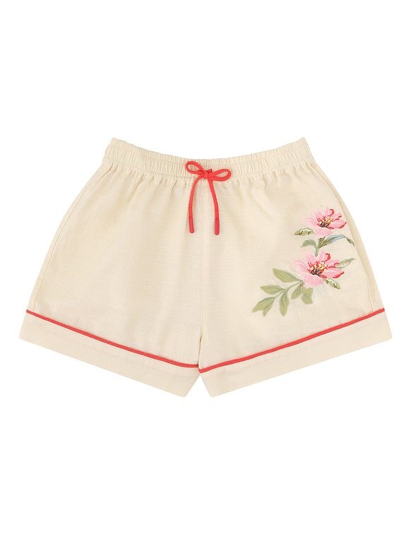Aster Kids Embroidery Short Ivory Online Aster Kids Embroidery Short Ivory Online