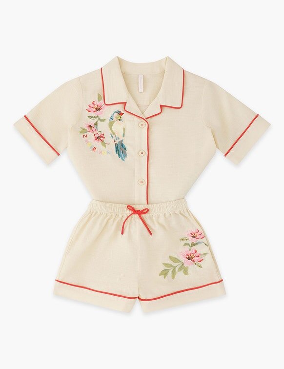 Aster Kids Embroidery Short Ivory Online Aster Kids Embroidery Short Ivory Online