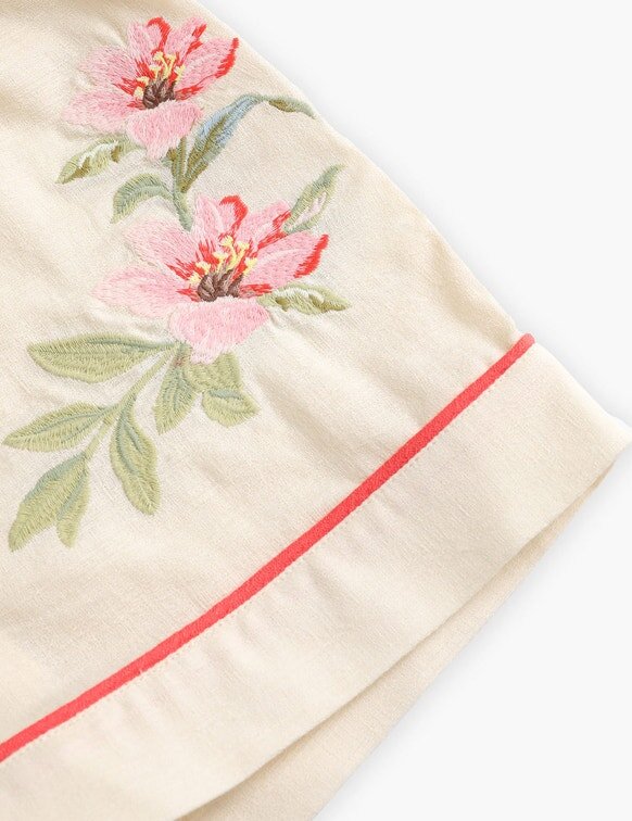 Aster Kids Embroidery Short Ivory Online Aster Kids Embroidery Short Ivory Online