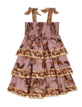 Aster Kids Tiered Dress Muave Jacobean Online