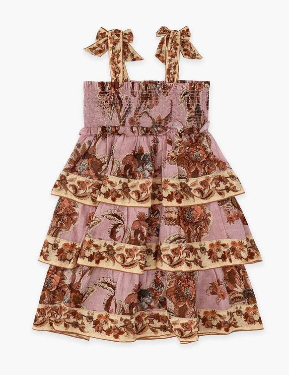 Aster Kids Tiered Dress Muave Jacobean Online Aster Kids Tiered Dress Muave Jacobean Online