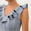 Aster Metallic Frill Top Metallic Blue Online Aster Metallic Frill Top Metallic Blue Online