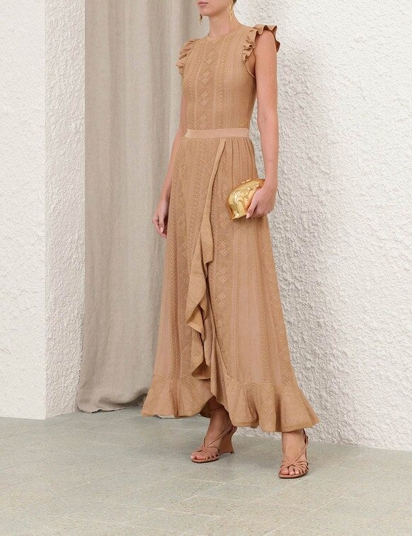 Aster Metallic Pointelle Skirt Metallic Gold Online Aster Metallic Pointelle Skirt Metallic Gold Online