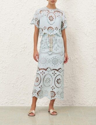 Awaken Embroidered Skirt Mint Online