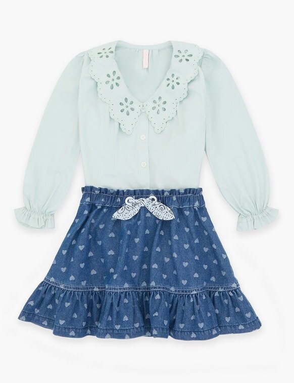 Awaken Kids Denim Skirt Jacquard Blue Online Awaken Kids Denim Skirt Jacquard Blue Online