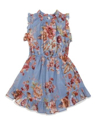 Awaken Kids Flip Dress Denim Floral Multi Online