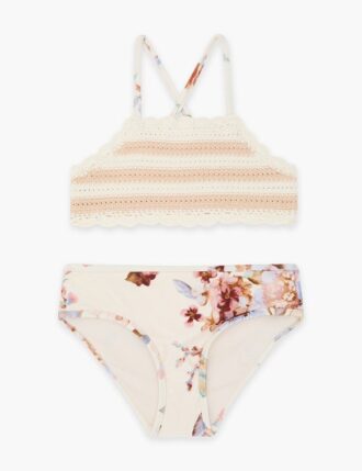Awaken Kids Knit Bikini Ivory Floral Multi Online