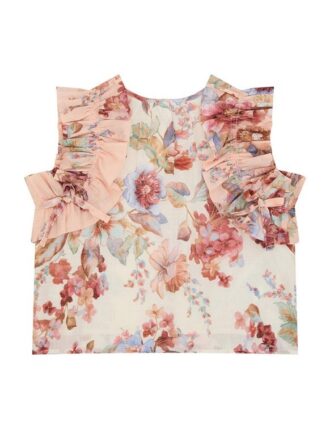 Awaken Kids Sleeveless Top Ivory Floral Multi Online