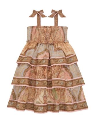Awaken Kids Tiered Dress Tapestry Sand Multi Online