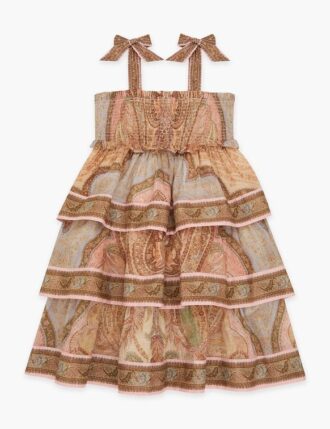 Awaken Kids Tiered Dress Tapestry Sand Multi Online