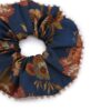 Beaded Printed Silk Scrunchie Navy Jacobean Online Beaded Printed Silk Scrunchie Navy Jacobean Online