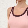 Contrast Rib Scoop Tank Soft Pink Multi Online