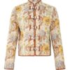 Daylight Collarless Jacket Stamp Floral Cream Online Daylight Collarless Jacket Stamp Floral Cream Online