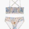 Daylight Kids Shirred Bikini Bandana Floral Denim Online Daylight Kids Shirred Bikini Bandana Floral Denim Online