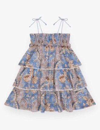Daylight Kids Tiered Dress Bandana Floral Denim Online Daylight Kids Tiered Dress Bandana Floral Denim Online