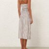 Daylight Twist Midi Dress Cream/Black Online