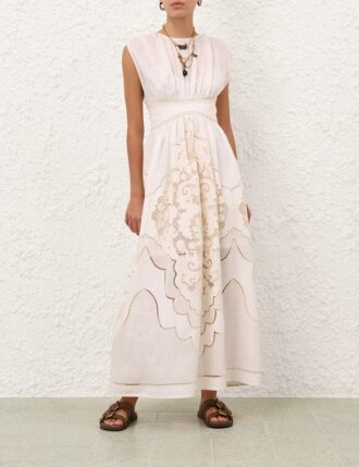 Daylight Waisted Dress Cream Online