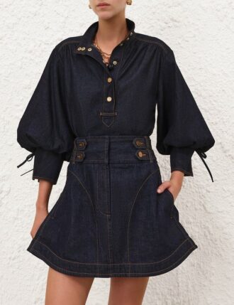 Denim Billow Shirt Night Sky Online